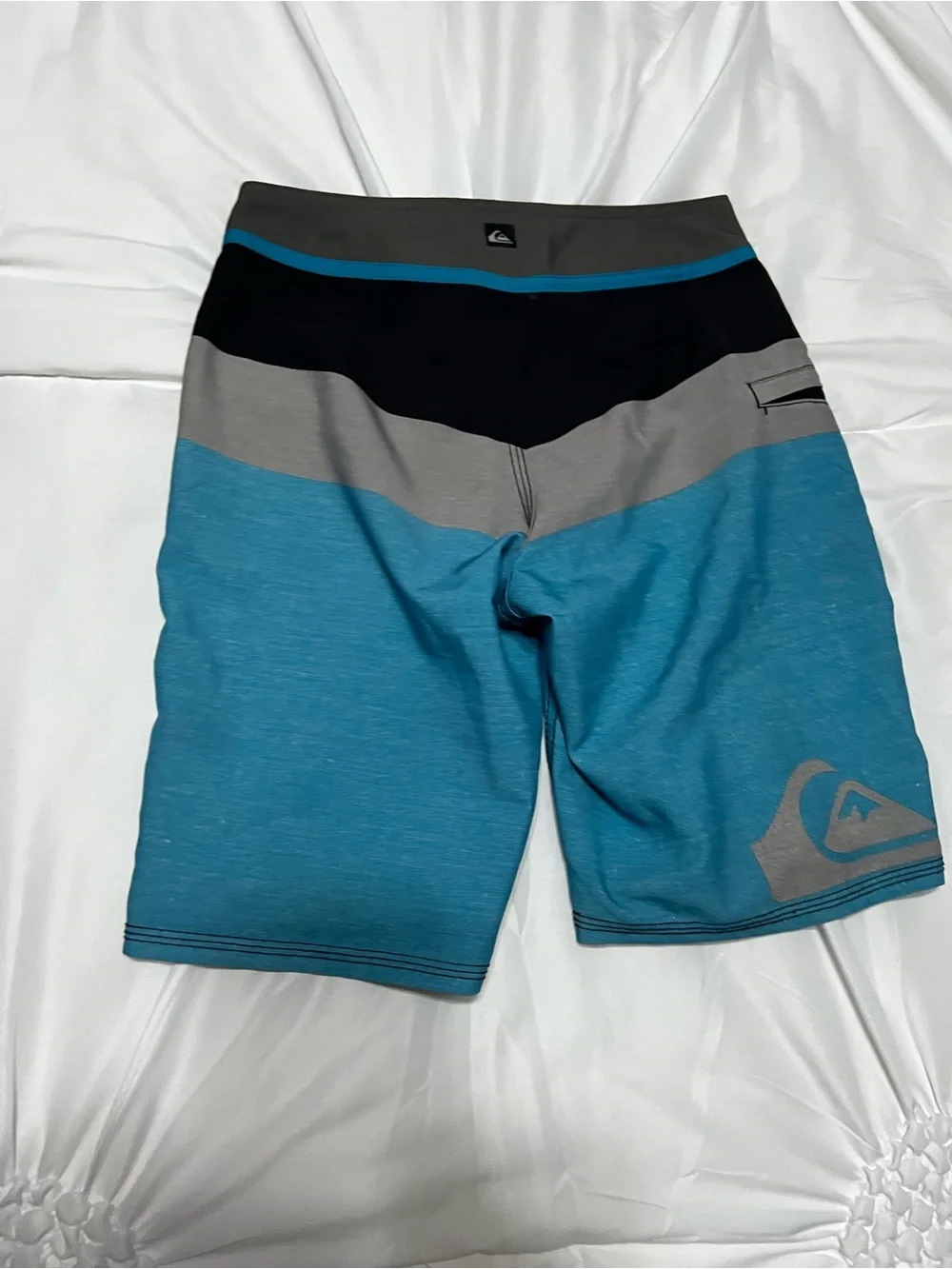 Quiksilver Blue Striped Swim Board Shorts • Size 24 • Excellent condition